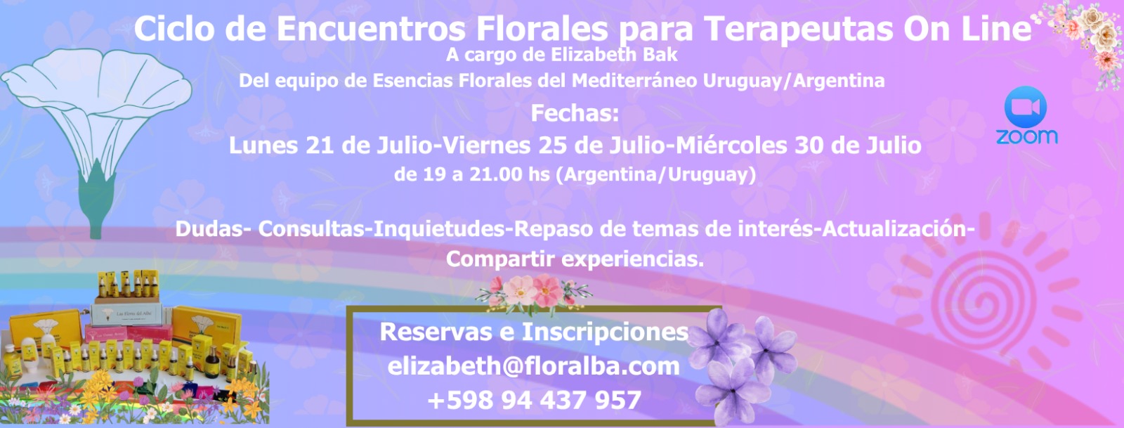 Ciclo de encuentros florales para terapeutas on line.